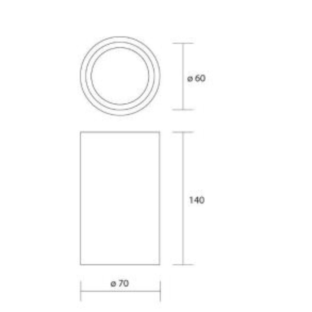 Plafoniera cilindro soffitto in gesso pitturabile 1xGU10 art 828