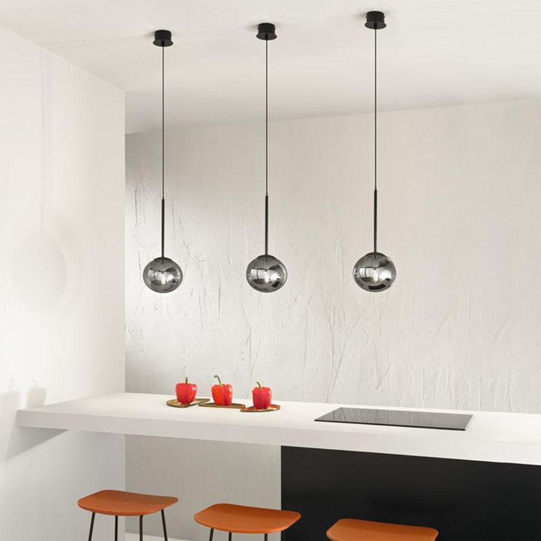 Sospensione sferetta in vetro montatura in metallo JEWEL S1