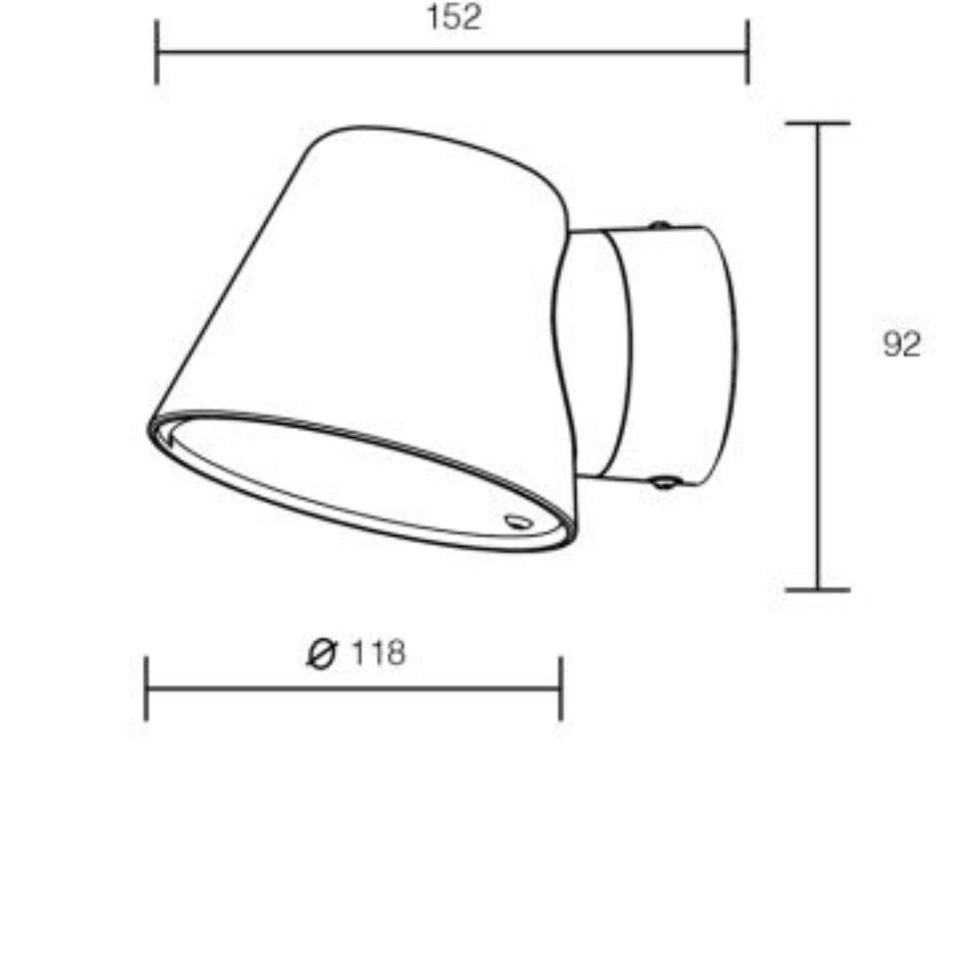 Applique da esterno in plastica bianco o antracite 1xGU10 cod. 328-329