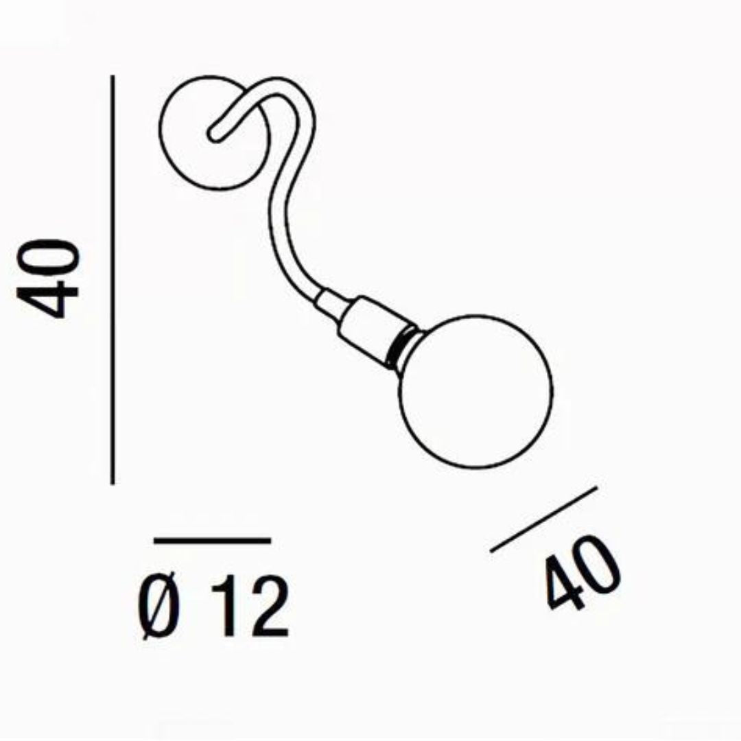 Applique snodabile in gomma 1xE27 bianco o nero art BULBO 6682