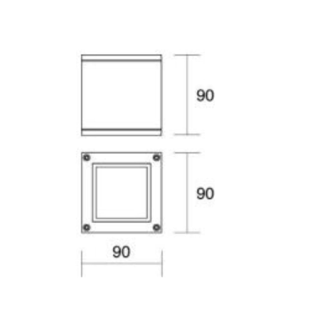 Plafoniera da esterno squadrata 1xGU10 bianco o antracite cod. 575-576