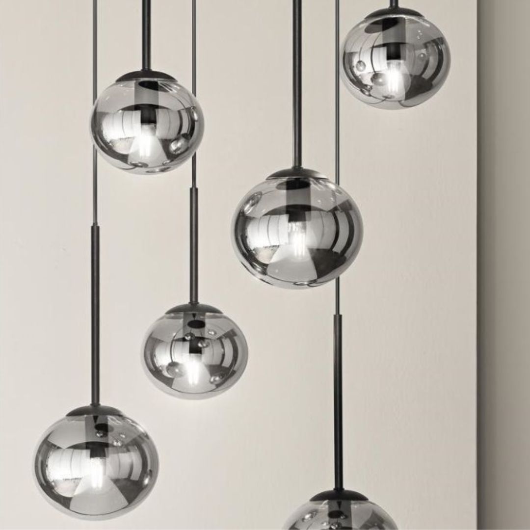 Sospensione con sfere in vetro sfalsate art JEWEL S8