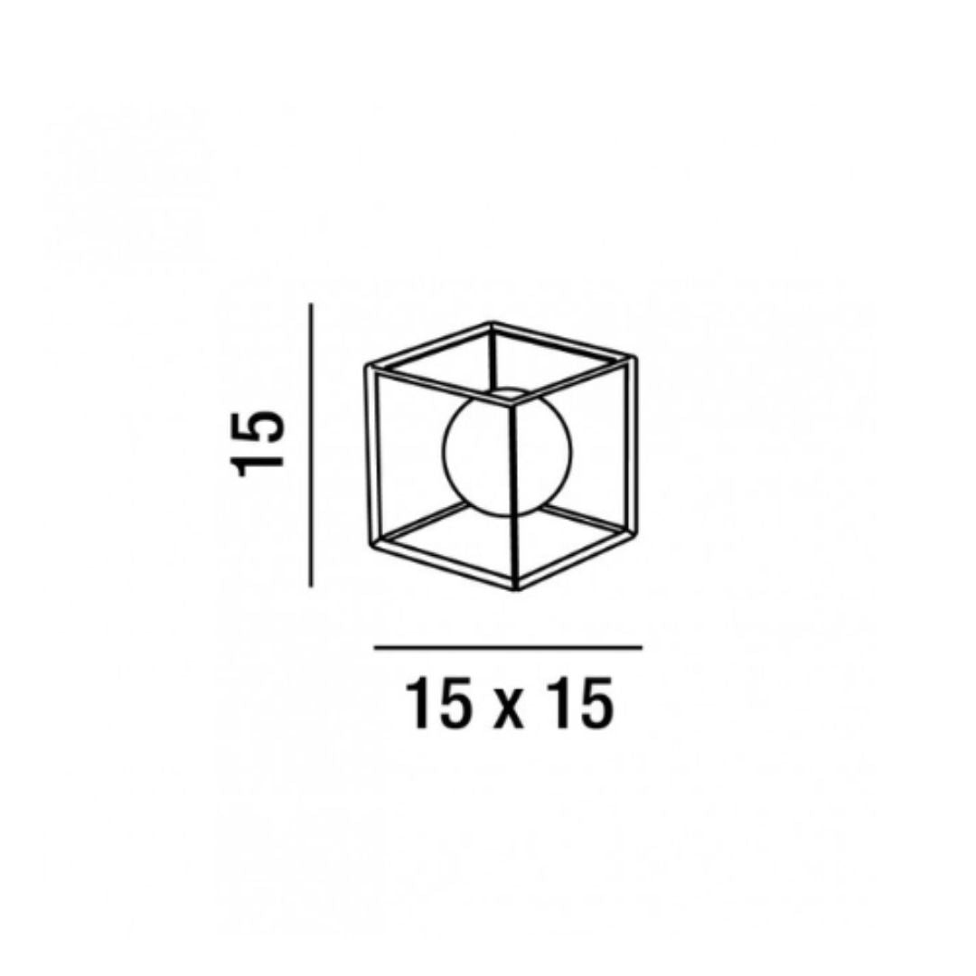 Lume in metallo a forma di cubo nero o oro 1xG9 art CUBE 6692