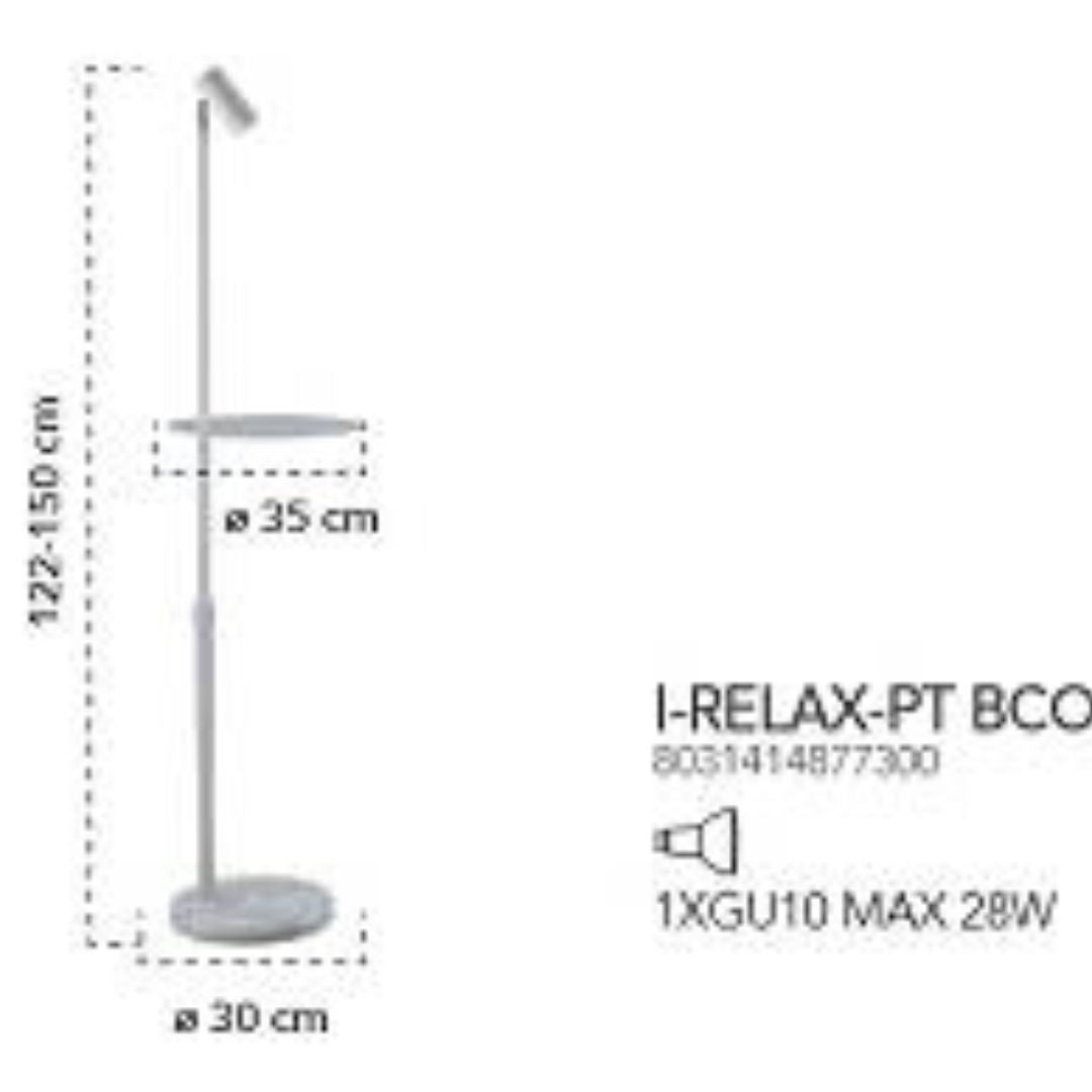 Piantana in metallo con tavolino 1xGU10 in 2 colori bianco o nero art RELAX-PT