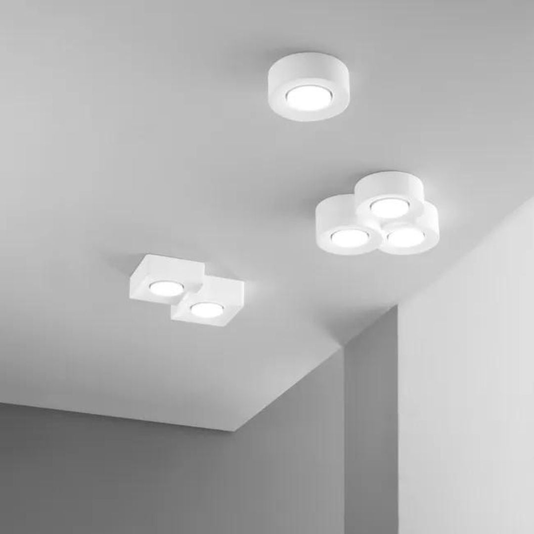 Plafoniera in gesso pitturabile tonda o squadrata 1x GX53 art ATHEN-PL1