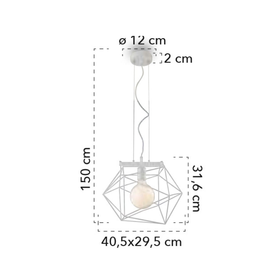 Sospensione industrial 1xE27 in metallo oro o bianco art ABRAXAS-S1