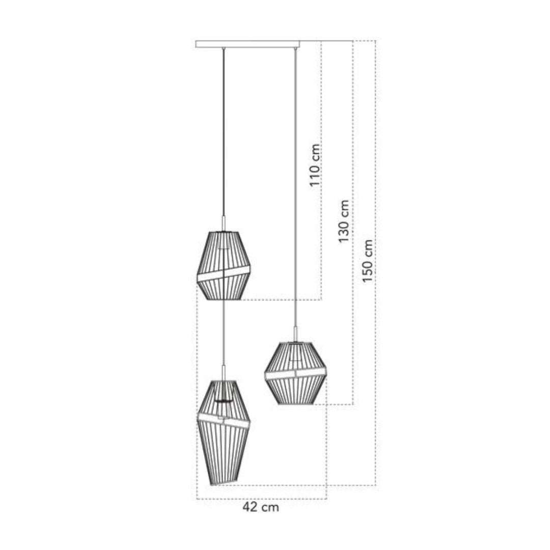 Sospensione industrial su piastra tonda o su cavi per decentramento art KIKO-S3 e KIKO-S6