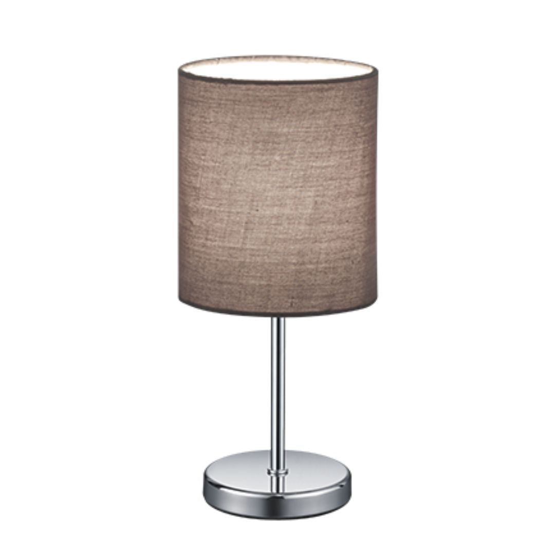 Lume da comodino nero o cromo con paralume in tessuto art JERRY