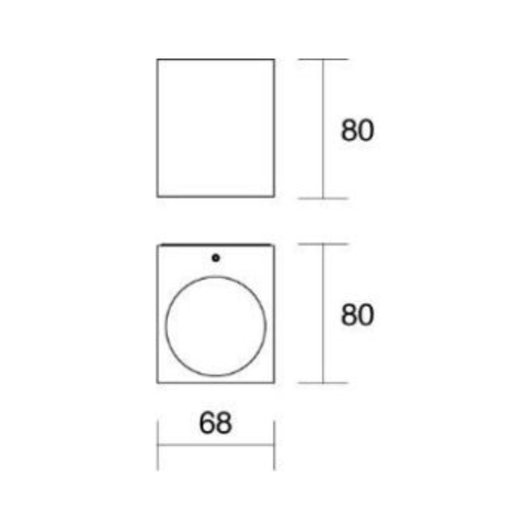 Applique da esterno monoemissione squadrato in alluminio 1xGU10 bianco o antracite cod.538-539