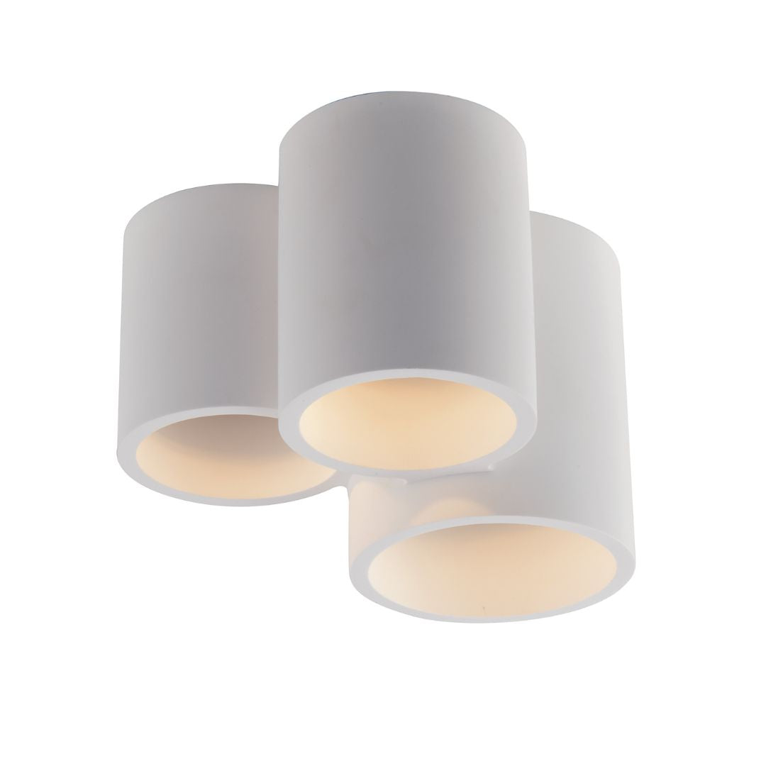 Plafoniera in gesso pitturabile 3 luci GU10 art BANJIE-PL3