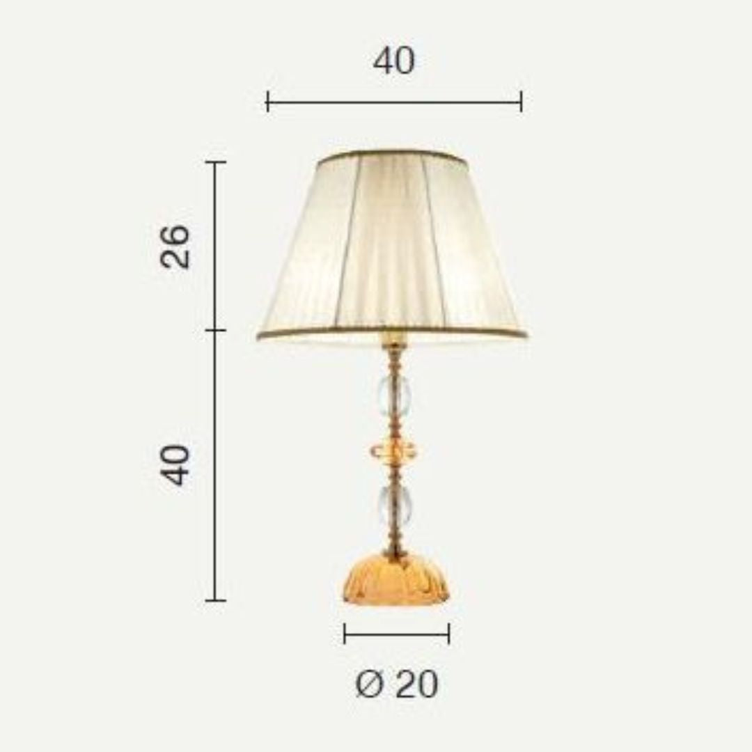 Lume grande in cristallo ambra e trasparente parti metalliche oro art PATRICIA/LG