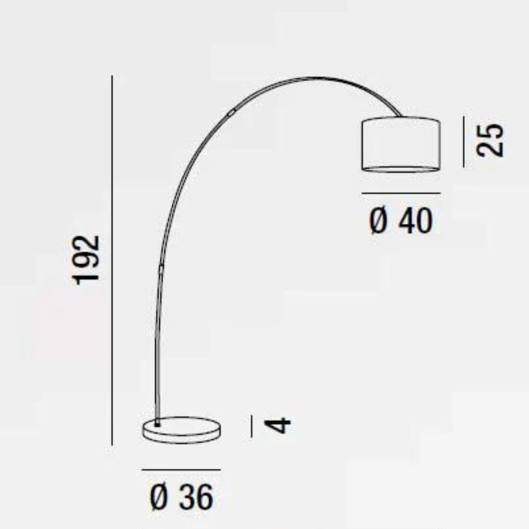 Lampada da terra ad arco con paralume in tessuto 1 luce E27 bianco e nero CALLISTO 6304