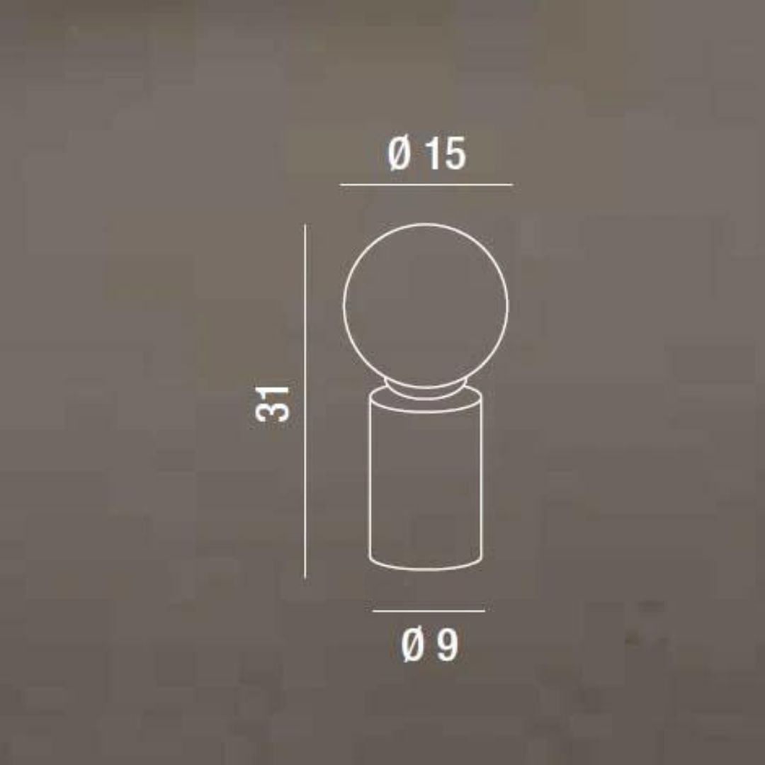 Lume in metallo con base oro e sferetta in vetro bianco 2 misure di grandezza art BIRILLO 6762-6764