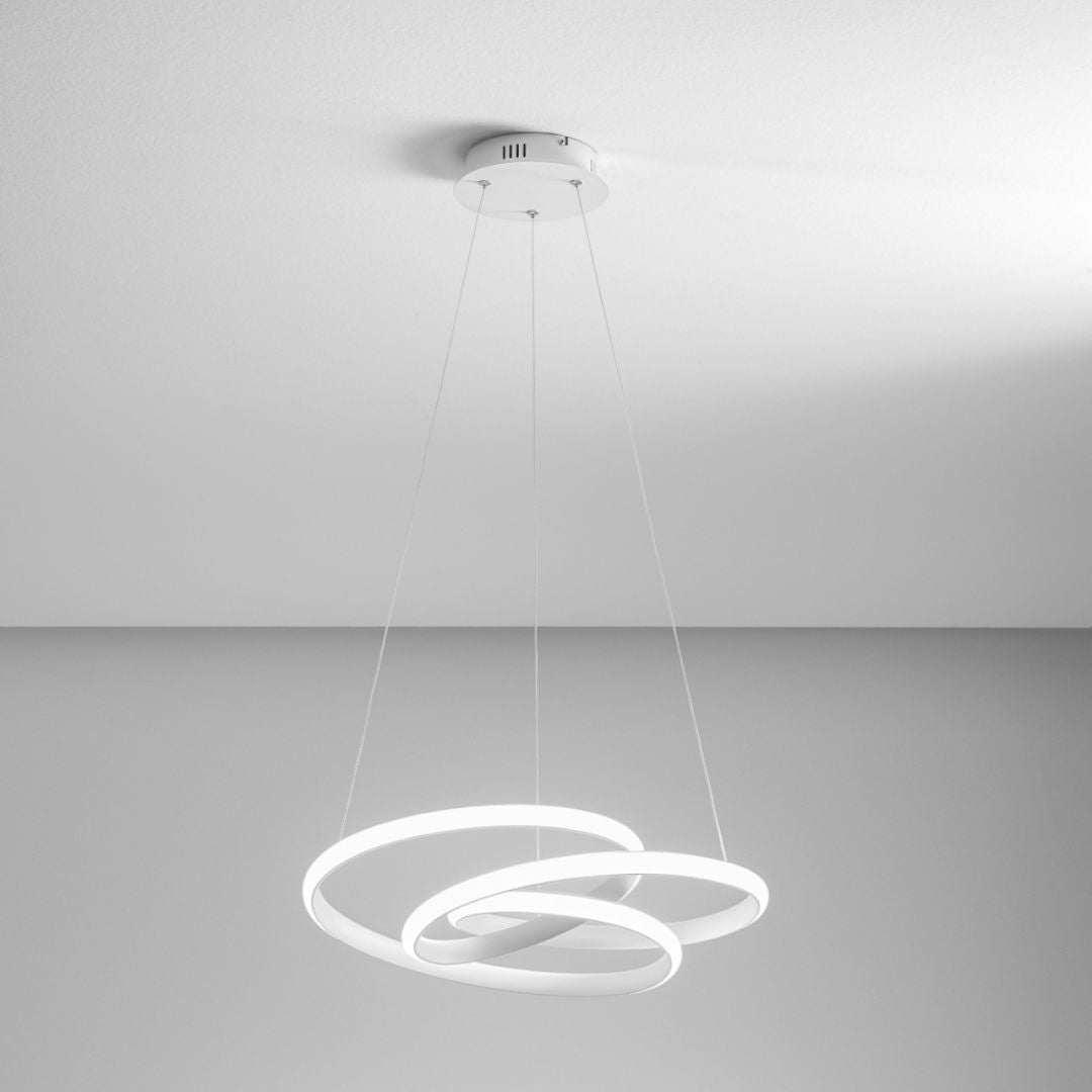 Sosp moderna anello intrecciato led 3 colori Ø50cm DIVA S/P