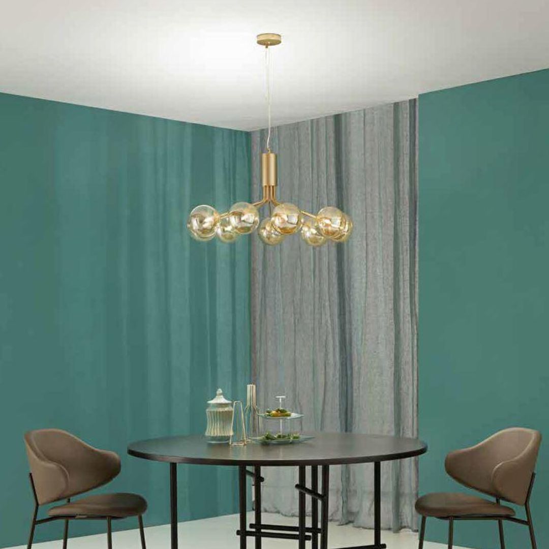 Sospensione in metallo con sfere in vetro 2 colorazioni art HONEY-S9