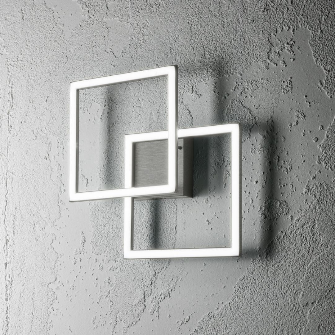 Plafoniera led moderna in metallo con forma squadrata intrecciata art AFRODITE P/P e P/M