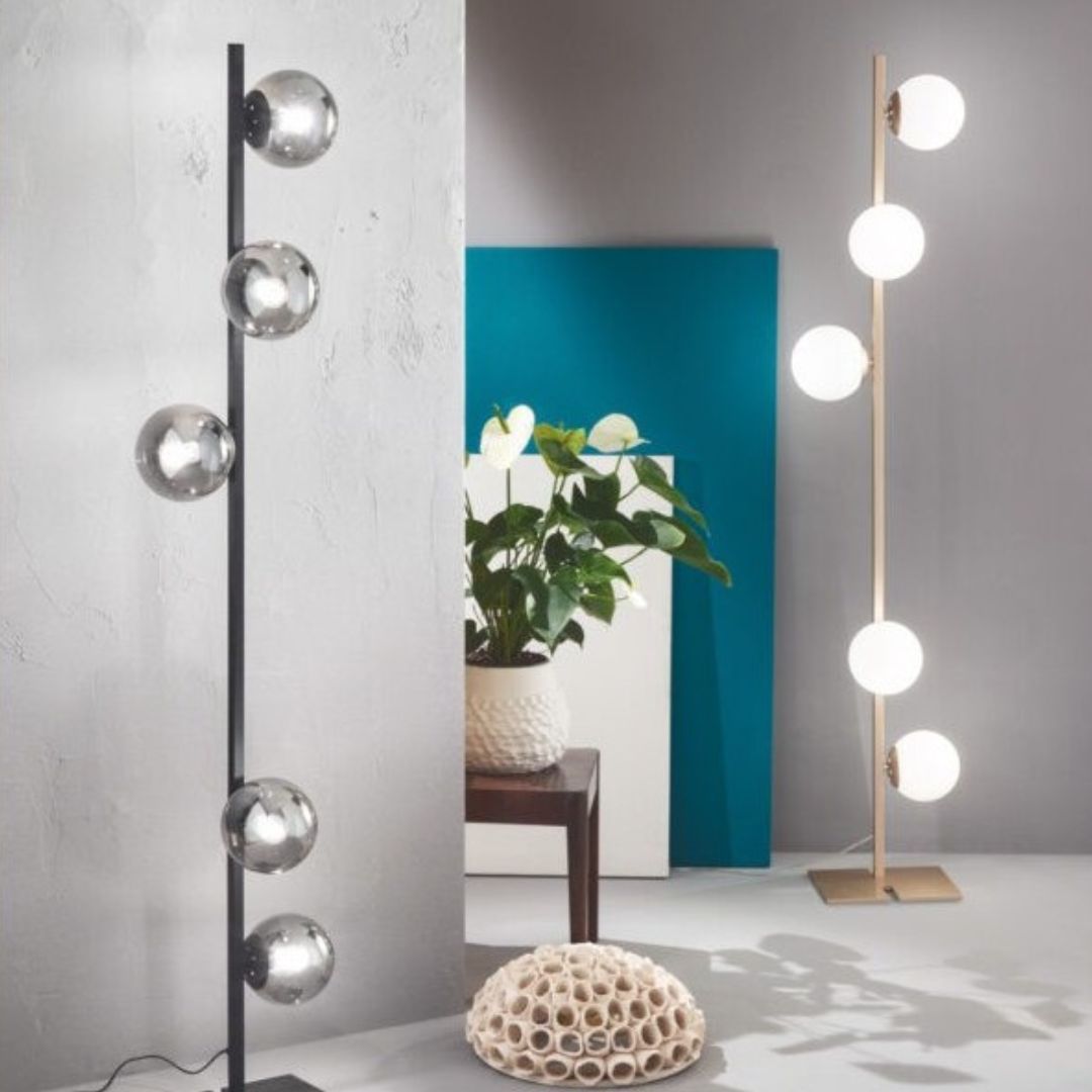 Lampada da terra in metallo con sferette in vetro 2 colorazioni art MONILE/PT