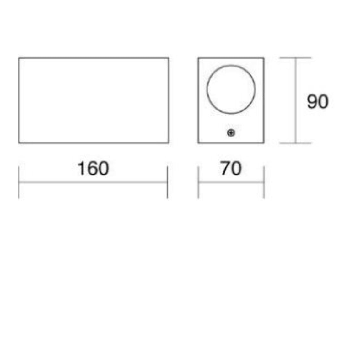 Applique da esterno biemissione 2xGU10 in 2 colori bianco o antracite cod. 310-311