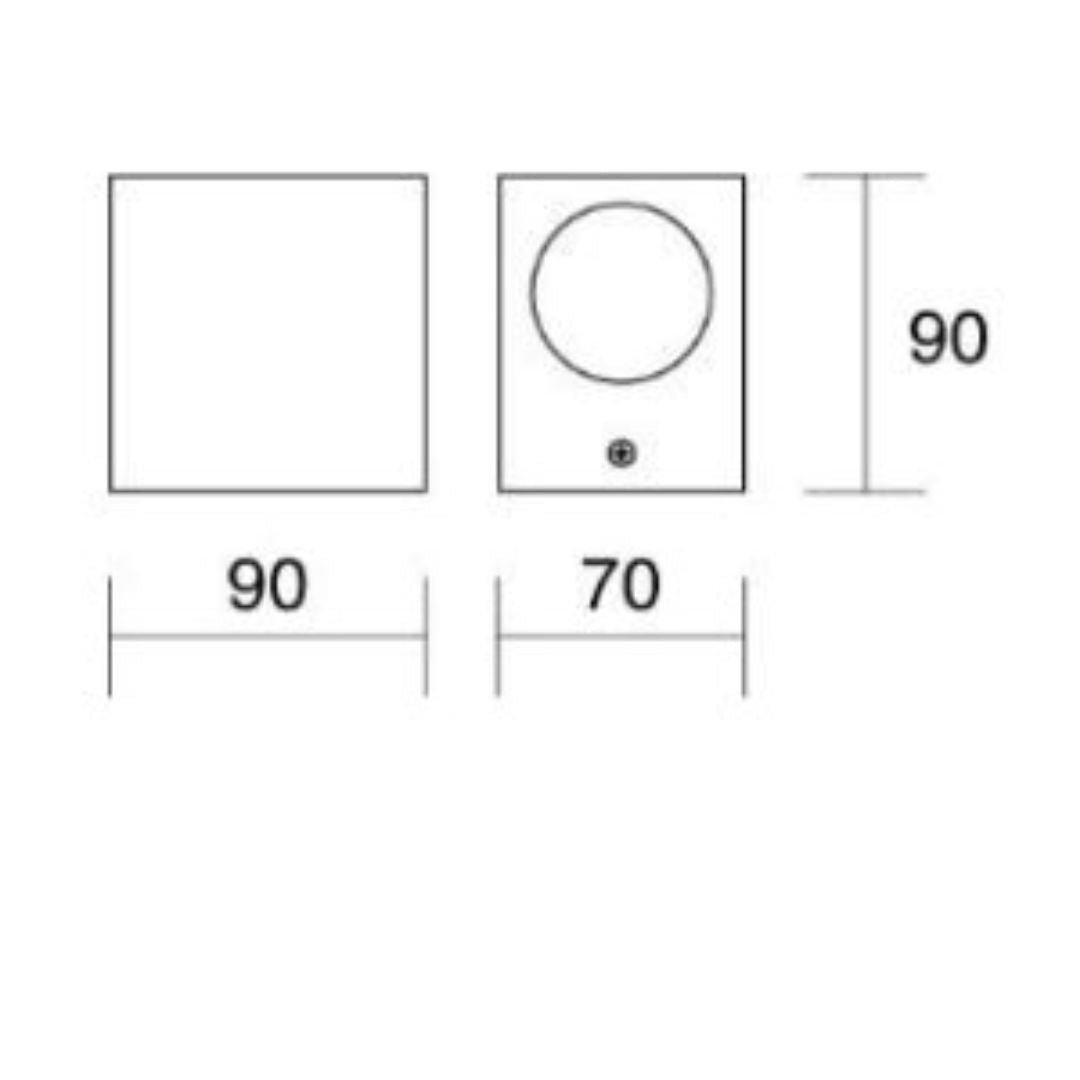 Applique da esterno monoemissione 1xGU10 in 2 colori bianco o antracite cod. 308-309