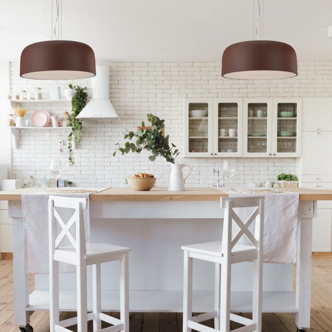 Sospensione cupola in metallo 2 colori con 4 luci E27 art BISTROT-S52