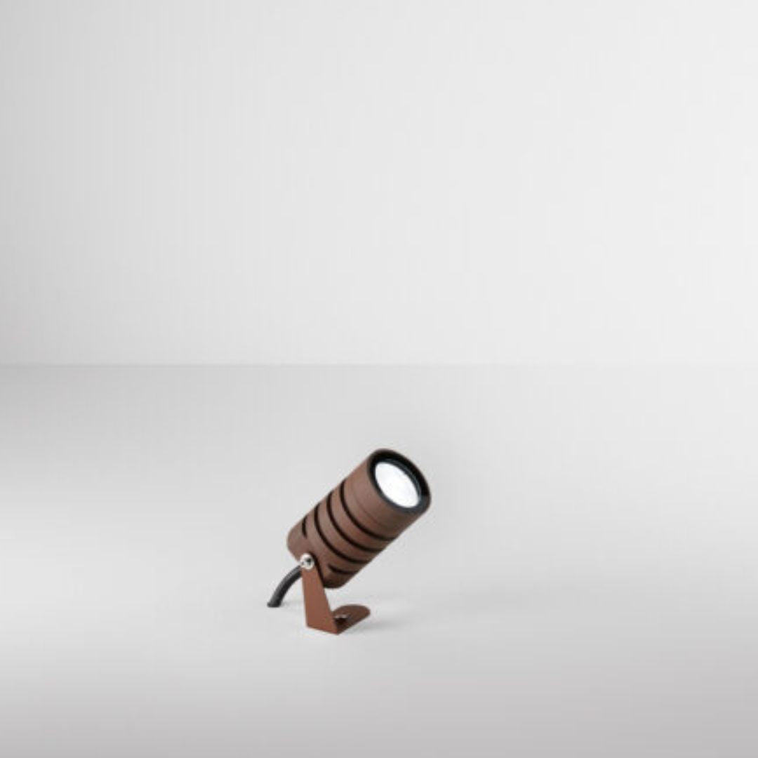 Spot da esterno in alluminio IP65 1xGU10 3 colori bianco nero e corten cod. Lario Grande 596B-596N-596C