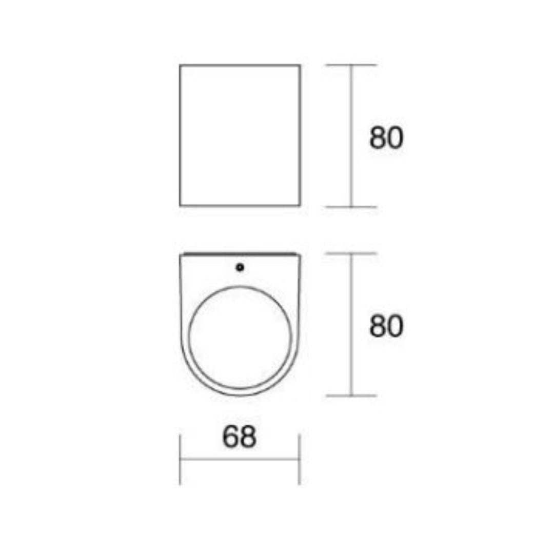 Applique monoemissione da esterno in alluminio stondato 1 xGU10 bianco o antracite cod.542-543