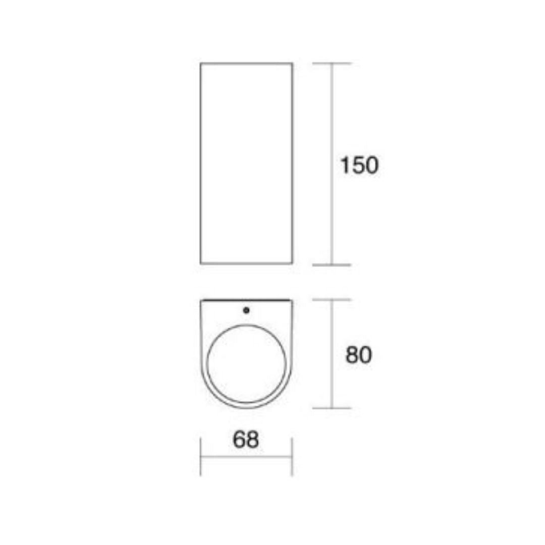 Applique da esterno in alluminio biemissione bianco o antracite 2xGU10 cod. 544-545