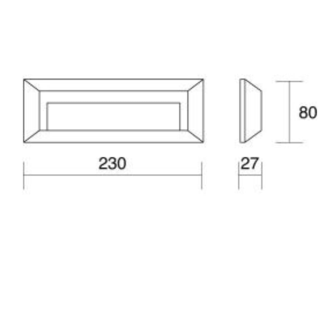 Segnapasso da esterno IP65 led 2w 3000°k o 4000°k cod. 302-302W