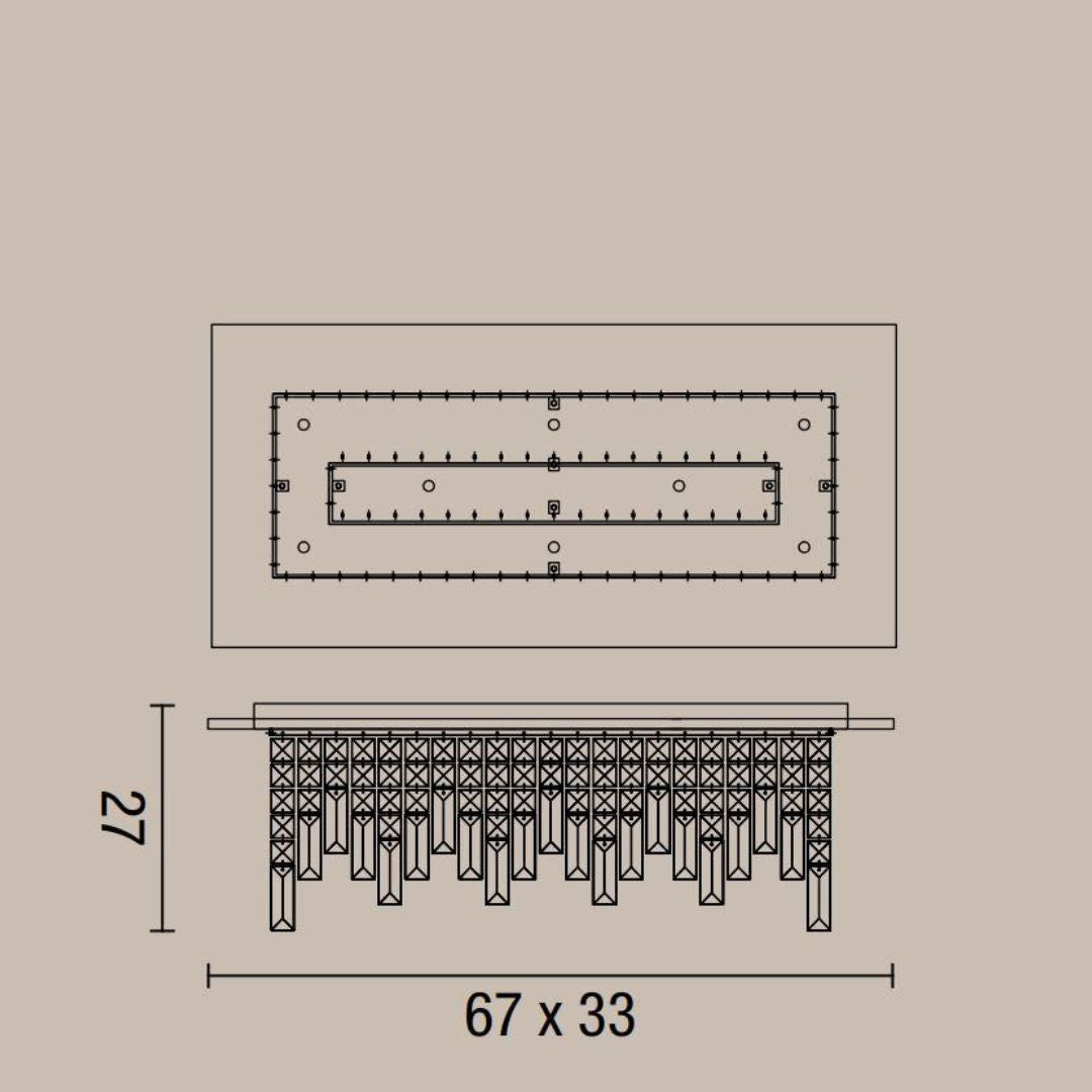 FRANGIA Plafoniera Rettangolare