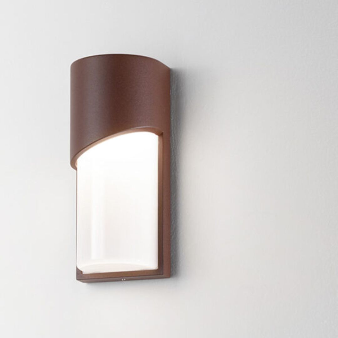 Applique da esterno stondata luce diffusa 1xE27 bianco antracite e corten art 586-587-588