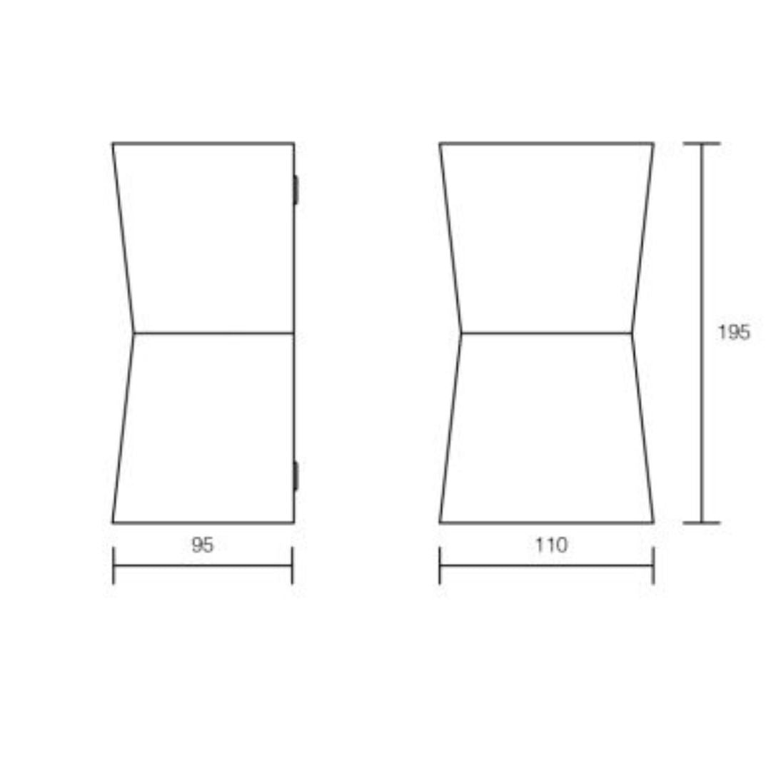 Applique da esterno biemissione in plastica bianco o antracite 2xGU10 cod.326-327