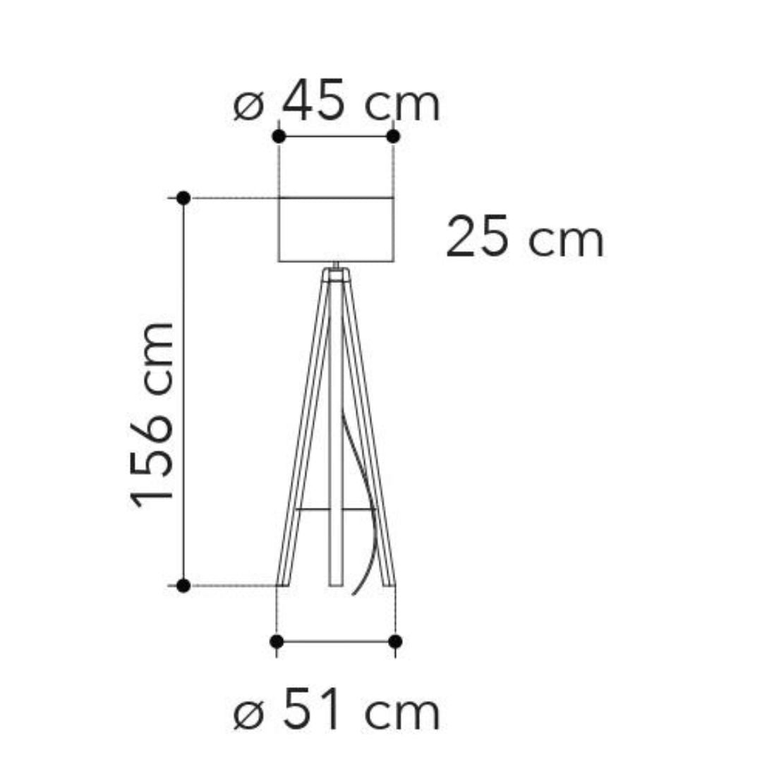 Piantana 3 piedi in legno e paralume Ø45cm in tessuto tortora art. GALLERY-PT
