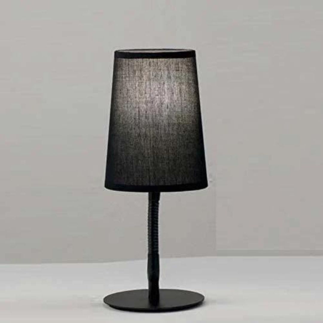 Lume da comodino in metallo snodabile con paralume in tessuto art MASH 6696