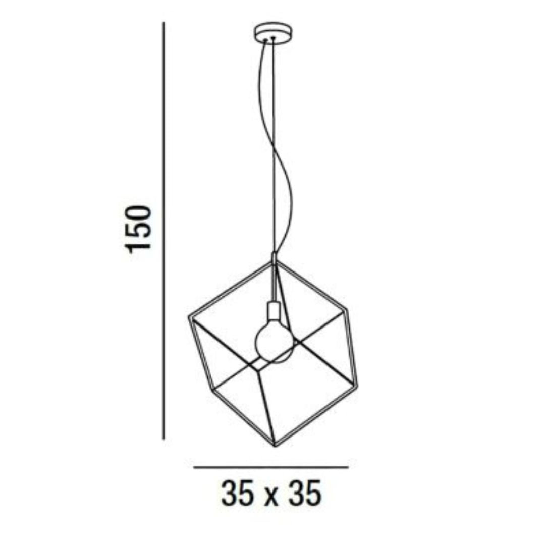 Sospensione stile industrial cubo in metallo nero o oro 1x E27 CUBE/G 6693