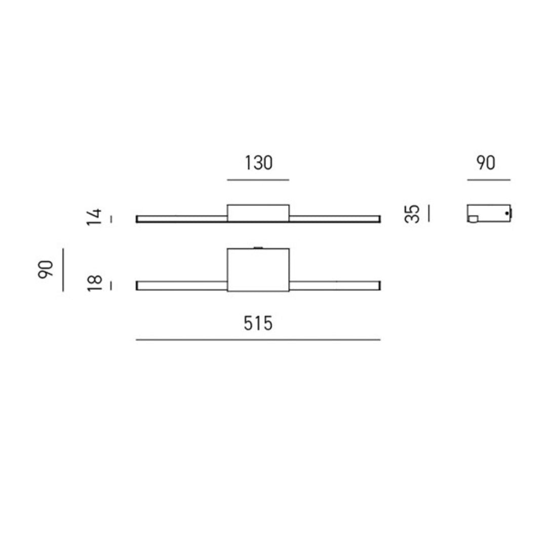 Applique lineare led da specchio o da quadro art ONE GAP490C - GAP491C - GAP492C - GAP493C