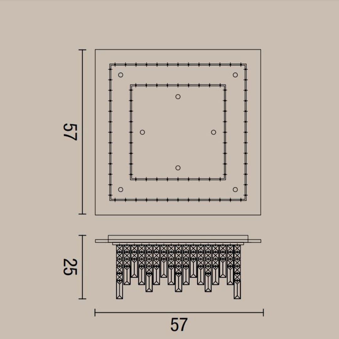 FRANGIA Plafoniera quadrata