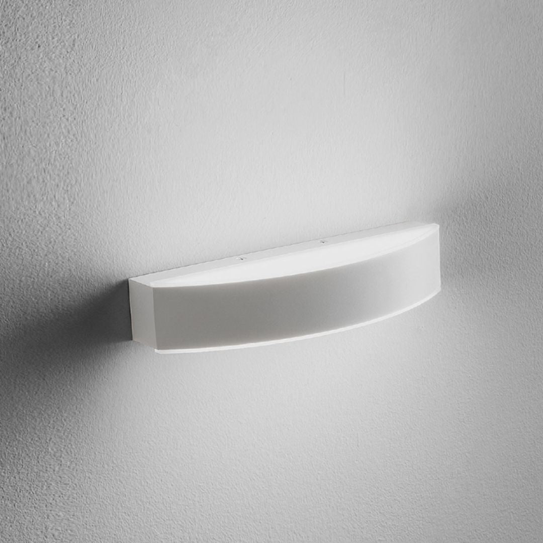 Applique led biemissione bianco satinato GAP ARCO 28cm e 38cm