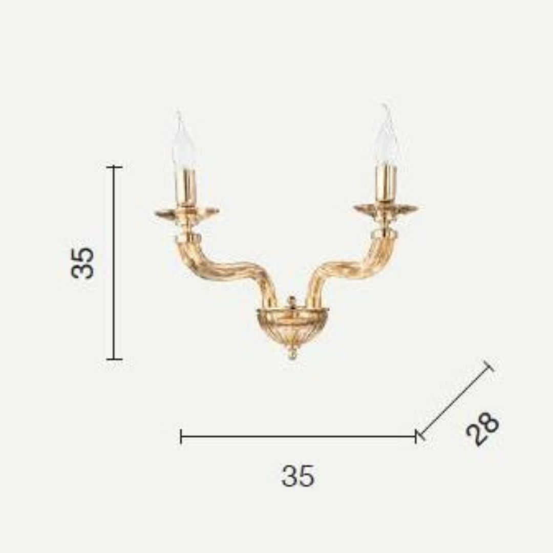 Applique in vetro 2 luci vari colori art VILLA/AP2