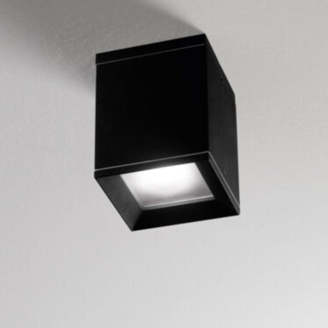Plafoniera da esterno in alluminio squadrata bianco antracite corten e nero cod.930