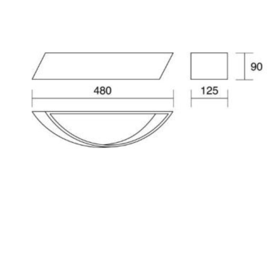 Applique moderna in ceramica pitturabile 2 misure art 607 e 608