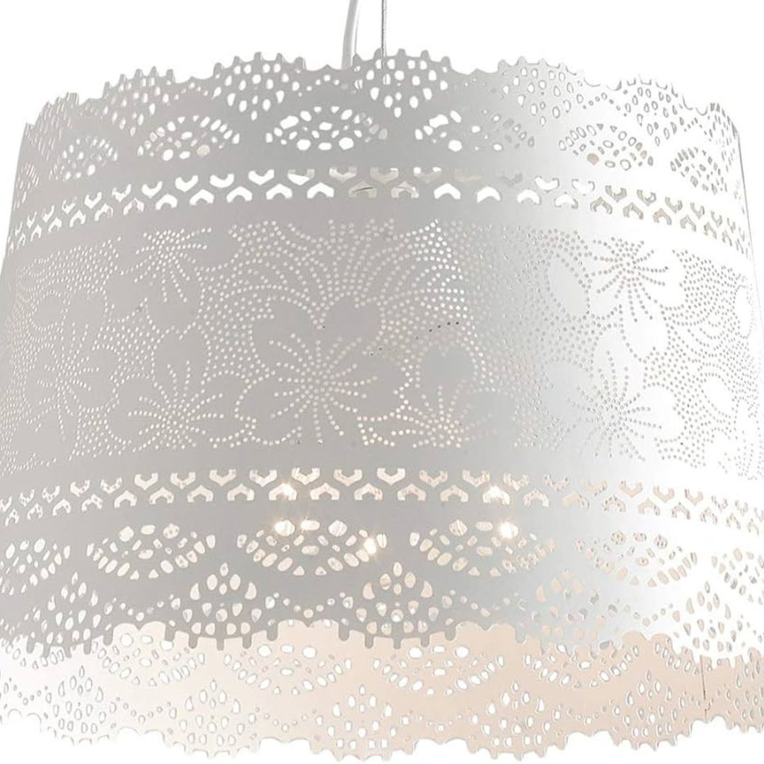 Sospensione in metallo bianco opaco Ø40 cm art CLUNY