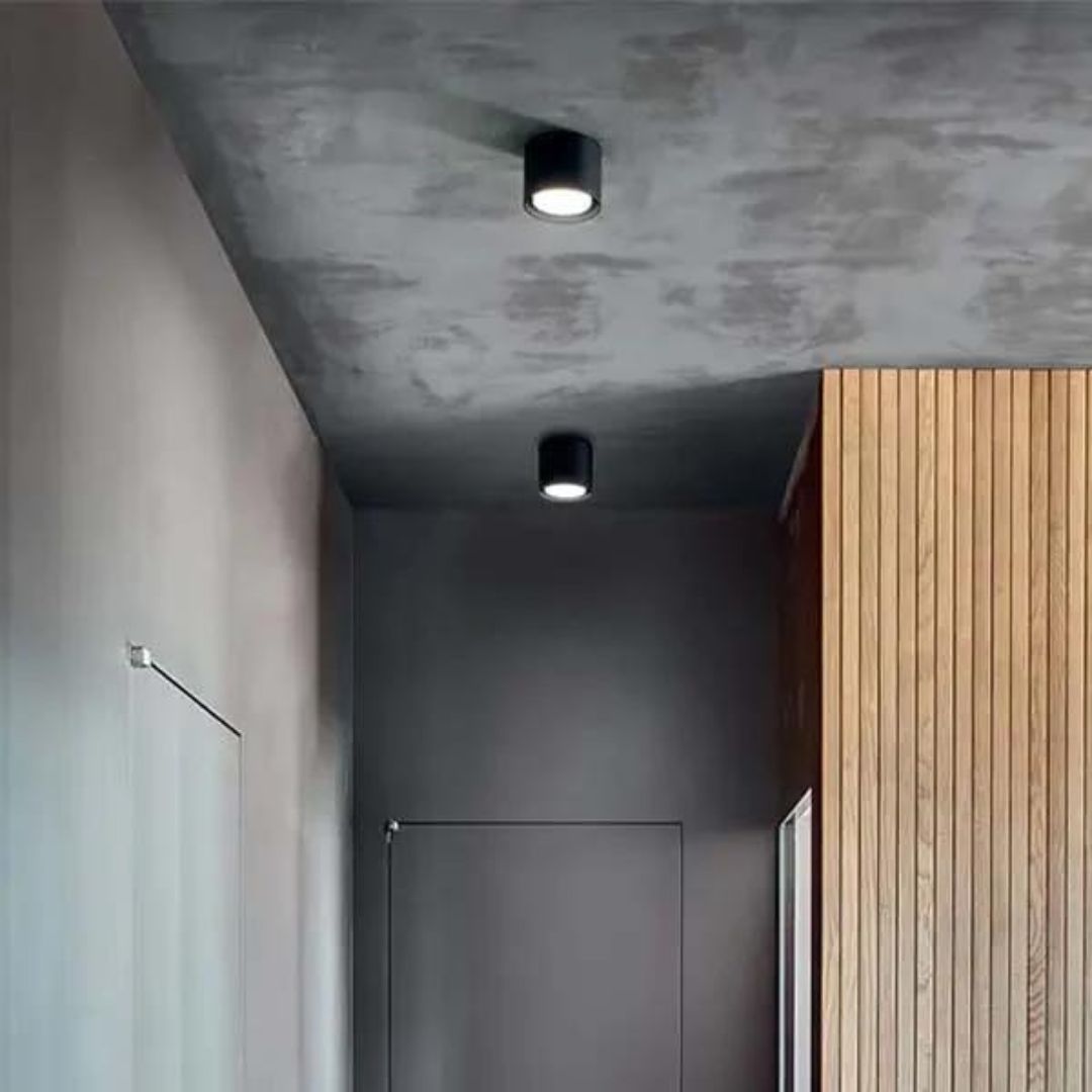 Plafoniera cilindro in alluminio Ø10cm 1 luce GX53 bianco o nero art GEO 6740