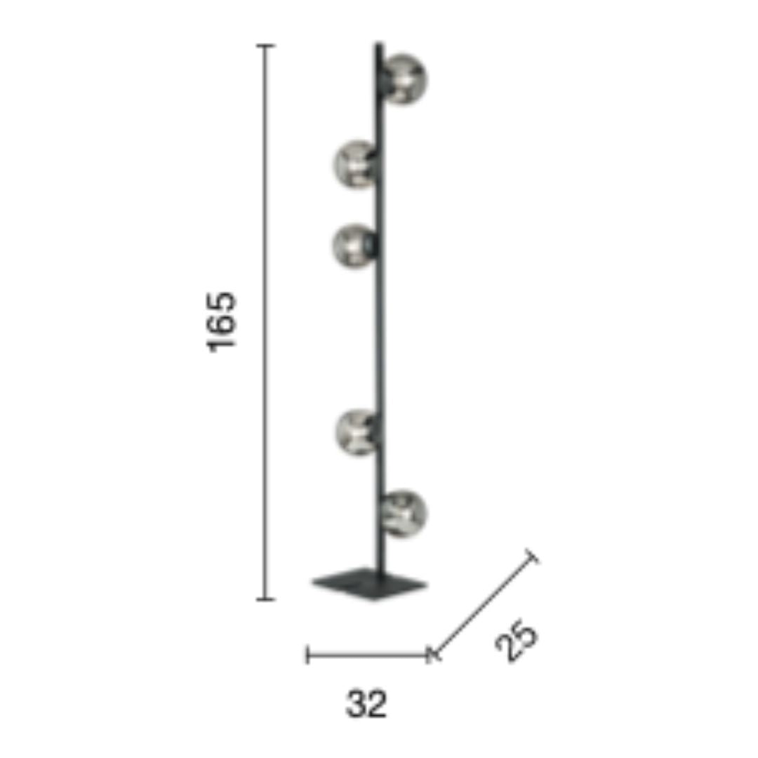 Lampada da terra in metallo con sferette in vetro 2 colorazioni art MONILE/PT