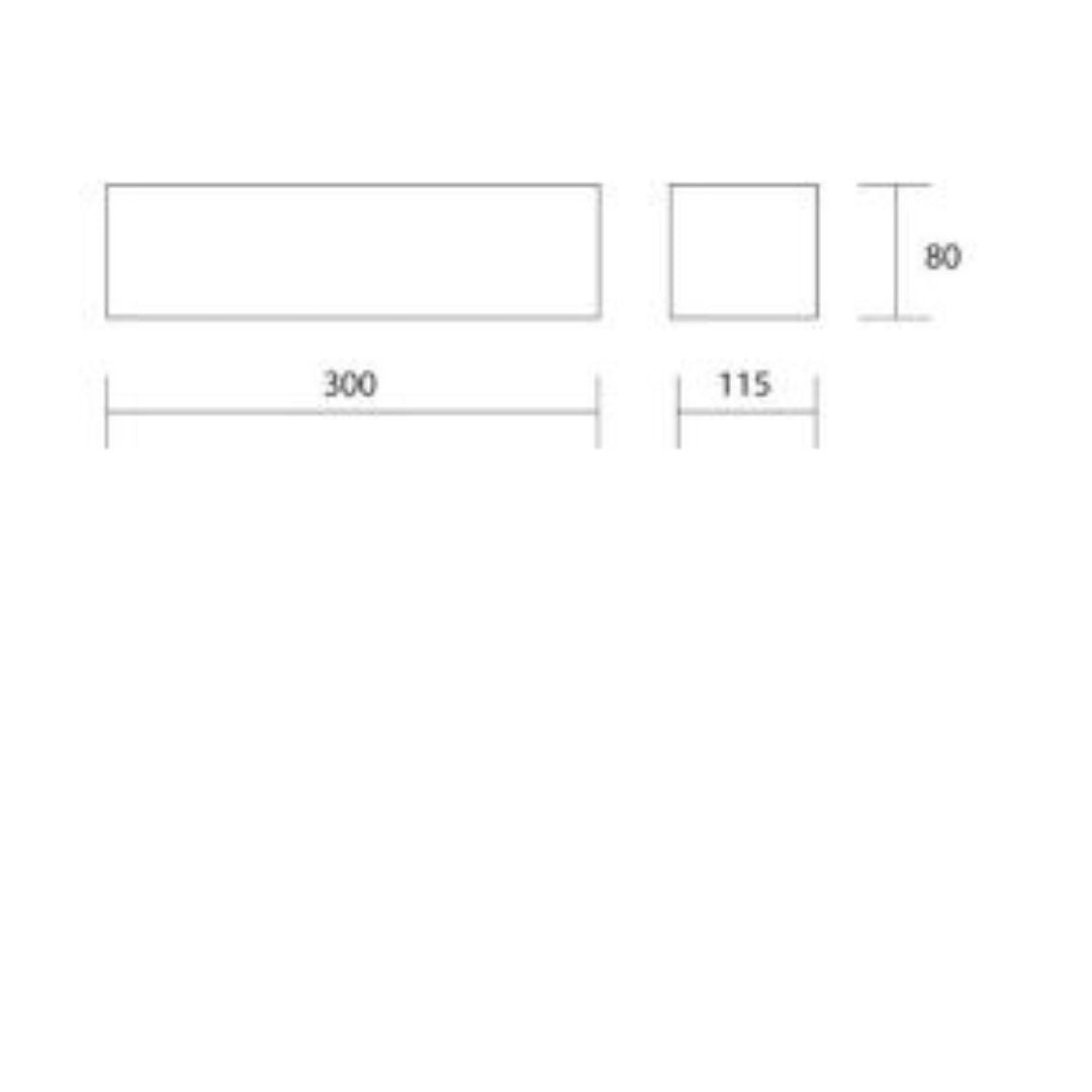 Applique moderna squadrata in ceramica pitturabile 2 misure art 619 e 620