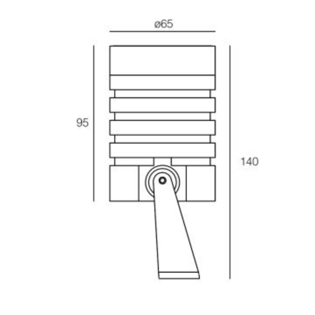 Spot da esterno in alluminio IP65 1xGU10 3 colori bianco nero e corten cod. Lario Grande 596B-596N-596C