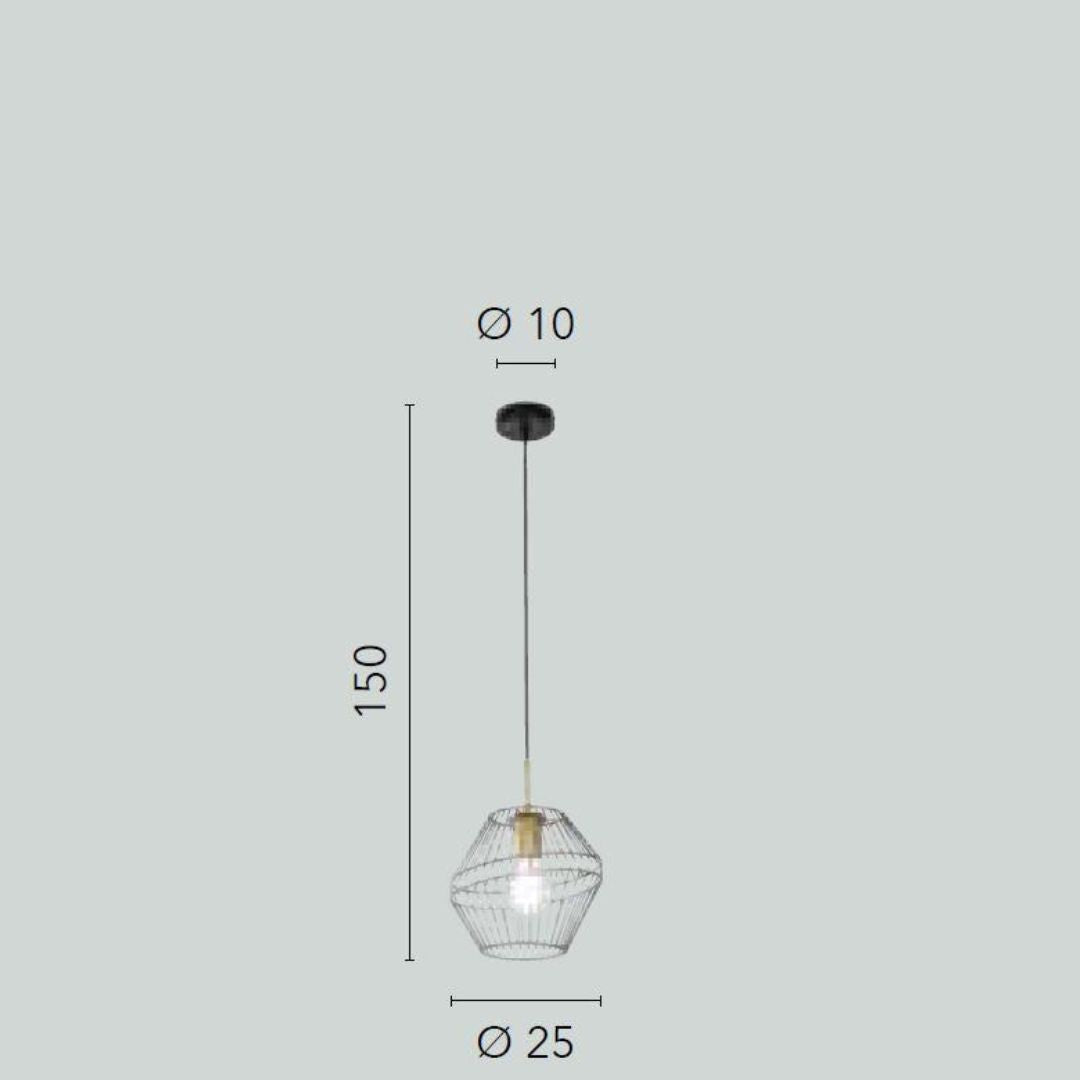 Sospensione indistrial nero/oro art KIKO-S20 e KIKO-S25