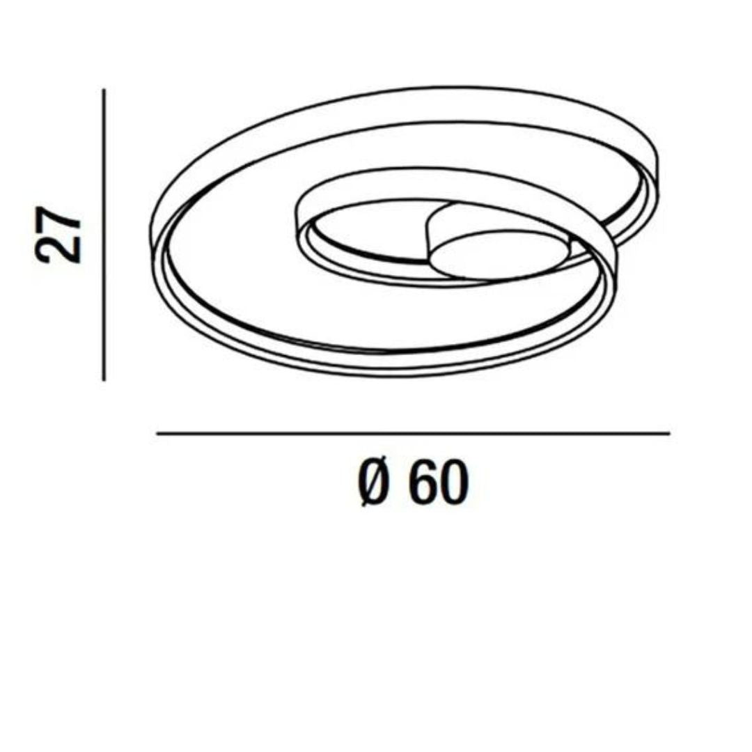 Plafoniera moderna in metallo ad aspirale 3 colori led 55w CCT art. RITMO 6617