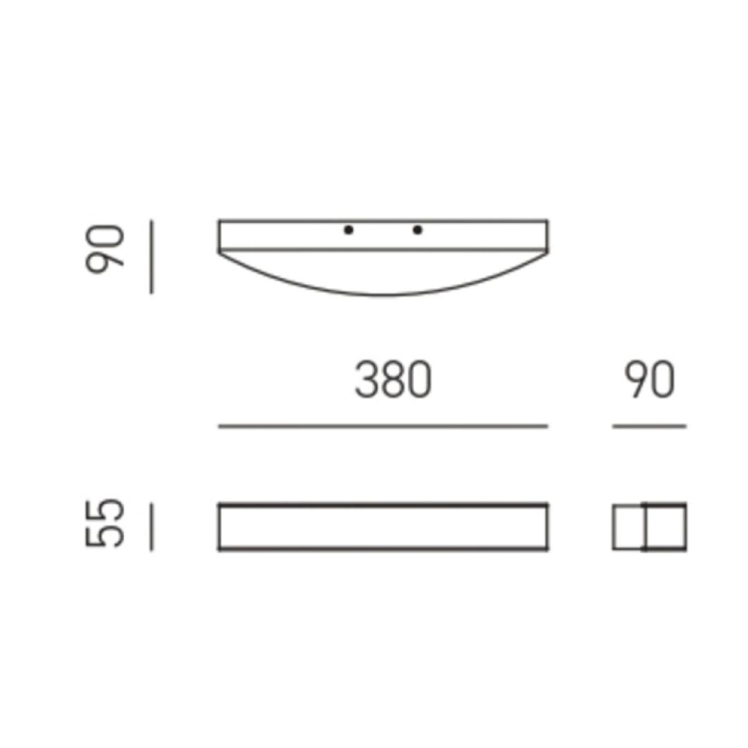 Applique led biemissione bianco satinato GAP ARCO 28cm e 38cm