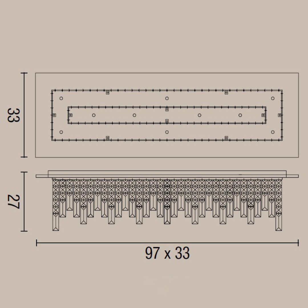 FRANGIA Plafoniera Rettangolare