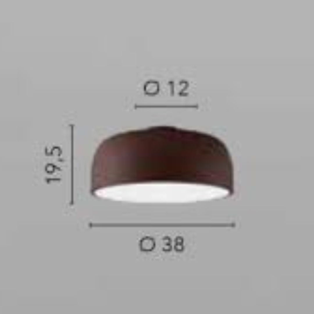 Plafoniera cupola Ø38cm in metallo 3 luci E27 colori bianco e corten art BISTROT PLAFONIERA